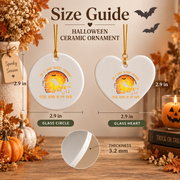 Witch Halloween Ornament with Spooky Highway Theme Ceramic Ornament - Material: Heart Ceramic Ornament