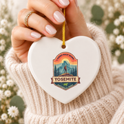 Yosemite Half Dome Hiking Adventure Ceramic Ornament - Material: Heart Ceramic Ornament