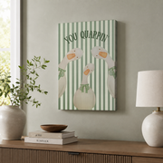 You Quappin Ducks Wall Art Striped Bathroom Poster Funny Goose Art Bow Tie Geese Quirky Restroom Decor Poster UNFRAMED - Format: Stretched Canvas