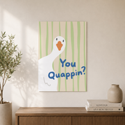 You Quappin Goose Bathroom Wall Art Funny Toilet Humor Poster Quirky Restroom Washroom Decor Poster UNFRAMED - Format: Unframed Paper Poster